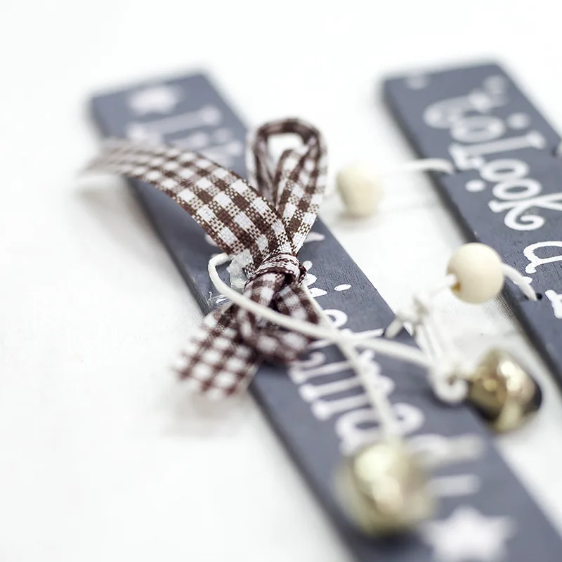 Navidad лук колокольчики безделушки деревянные висячие украшения Рождественская