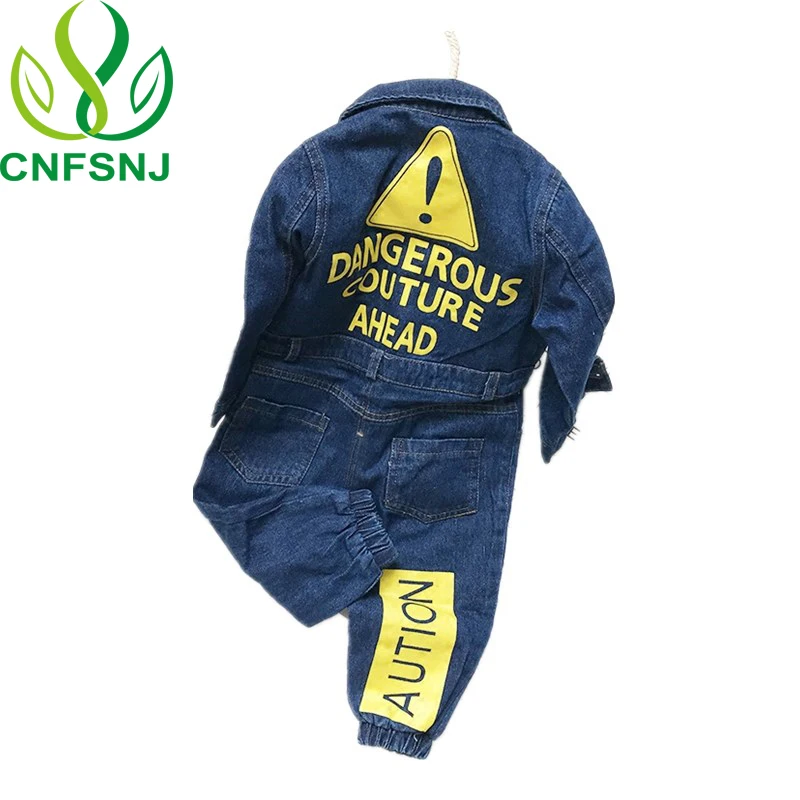 Cnfsnj для маленьких мальчиков Обувь для девочек костюм ковбоя модные джинсы детские мягкие джинсовые детские ползунки граффити Одежда для младенцев спортивный костюм для новорожденных
