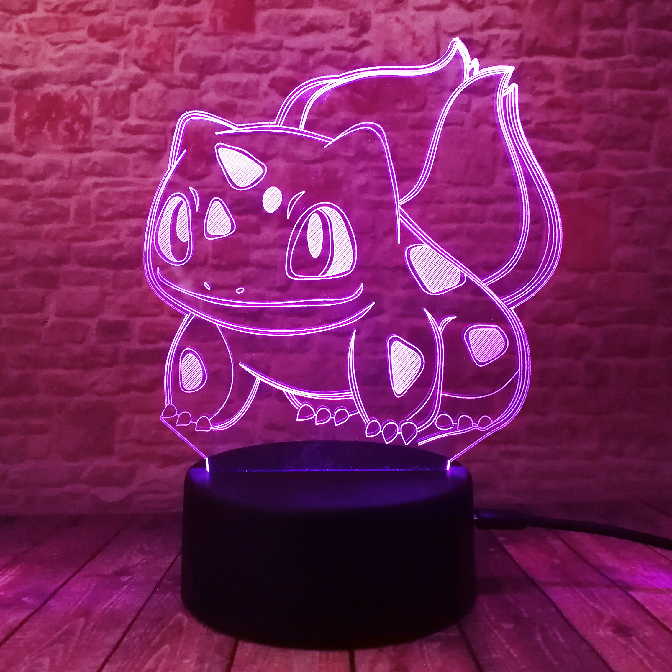 Мультяшная аниме-фигурка Покемон го Ночная лампа Pokeball Bulbasaur пульт дистанционного