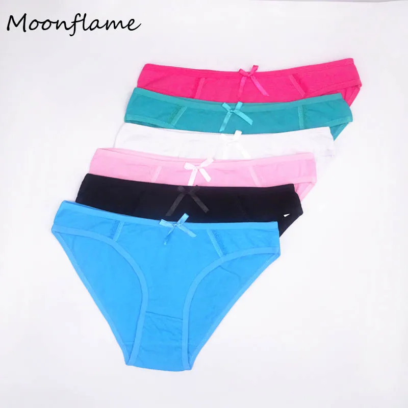 Moonflme 5 шт./лот Лидер продаж однотонные Удобные Хлопковые женские трусики нижнее белье 89037