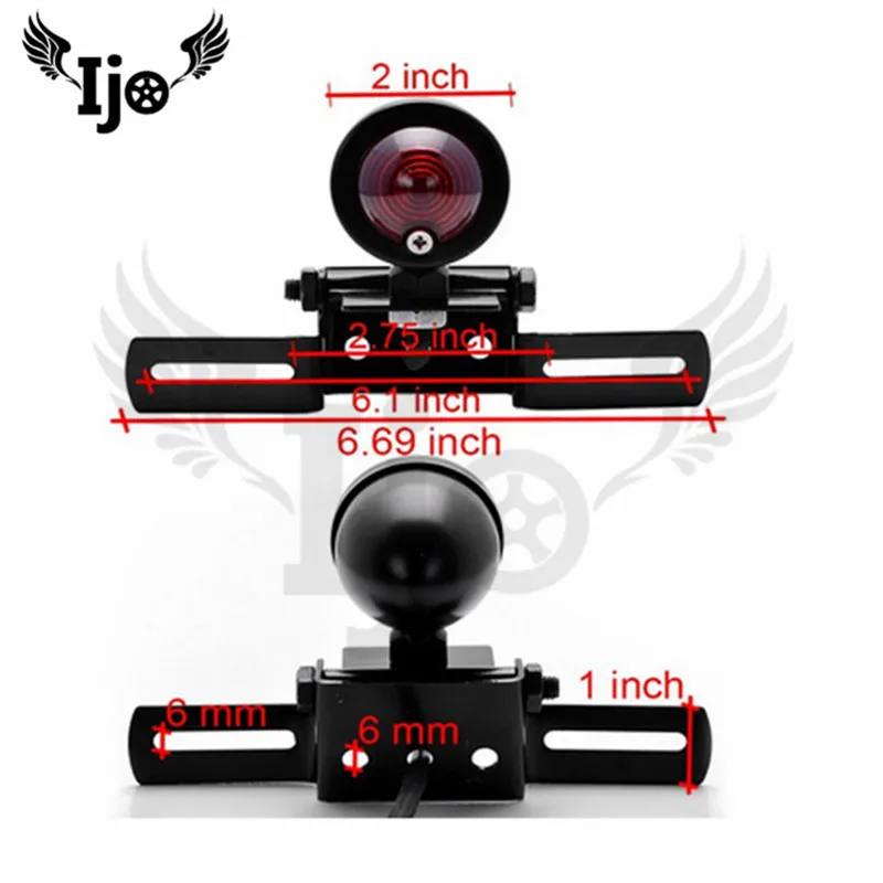 

high quality black retro moto tail light for harley honda suzuki yamaha Kawasaki brake light universal motorcycle brake light