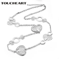 toucheart custom heart tree of life necklace pendants for women charm luxury jewelry chain bohemian statement necklace sne180039
