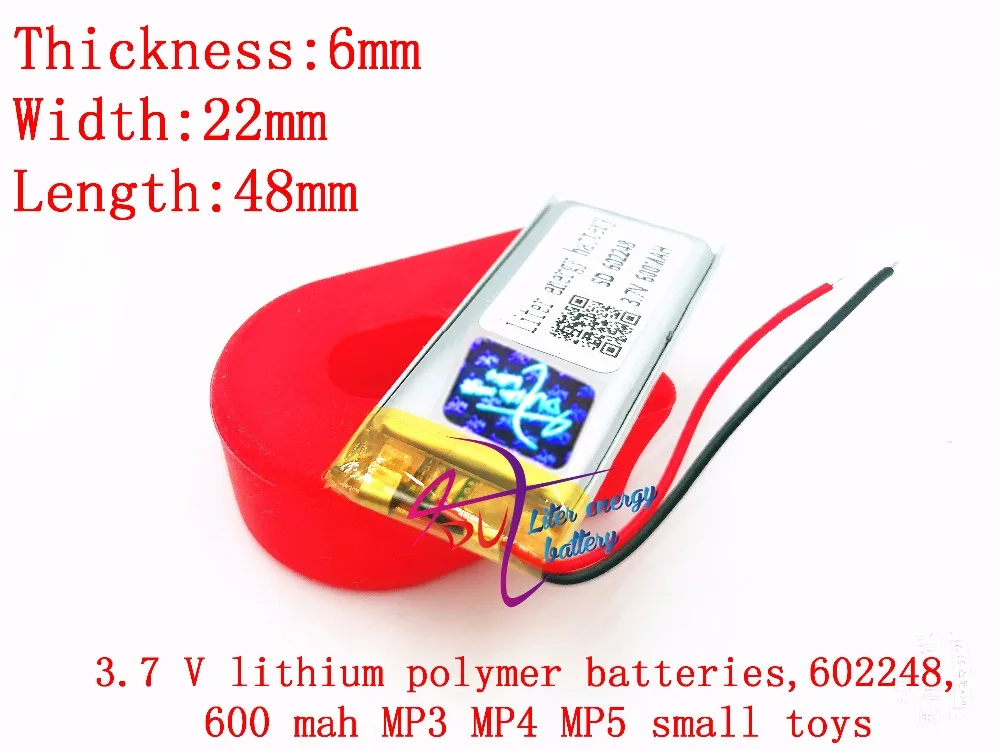 3 7 V 600mAh 602248 литий-полимерный литий-ионный аккумулятор для Mp3 MP4 MP5 GPS Vedio игровые