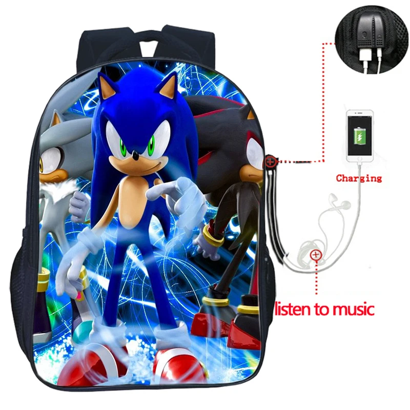 Sonic зубная щётка USB заряд рюкзак для учеников, мальчиков и девочек сумки модные школьные сумки для подростков повседневные Для мужчин Для женщин подростков распылитель ранцевого типа для с - Цвет: 20