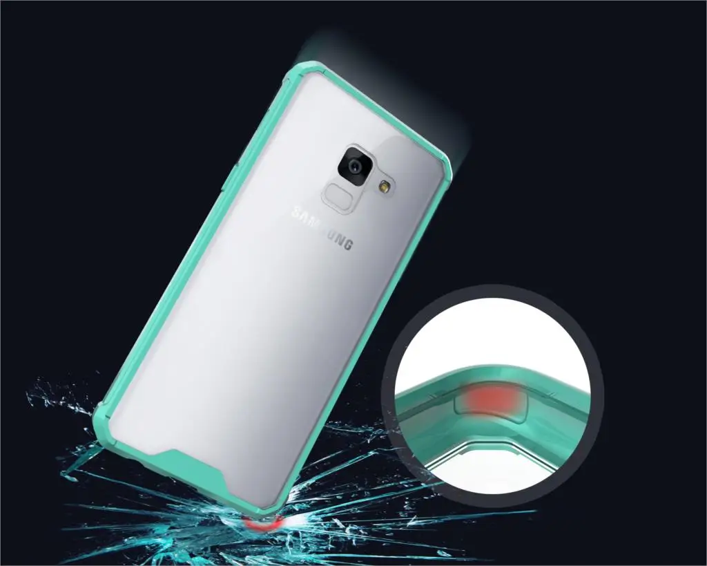 A8 2018 чехол для samsung Galaxy крышка антидетонационных ТПУ + прозрачный PC принципиально