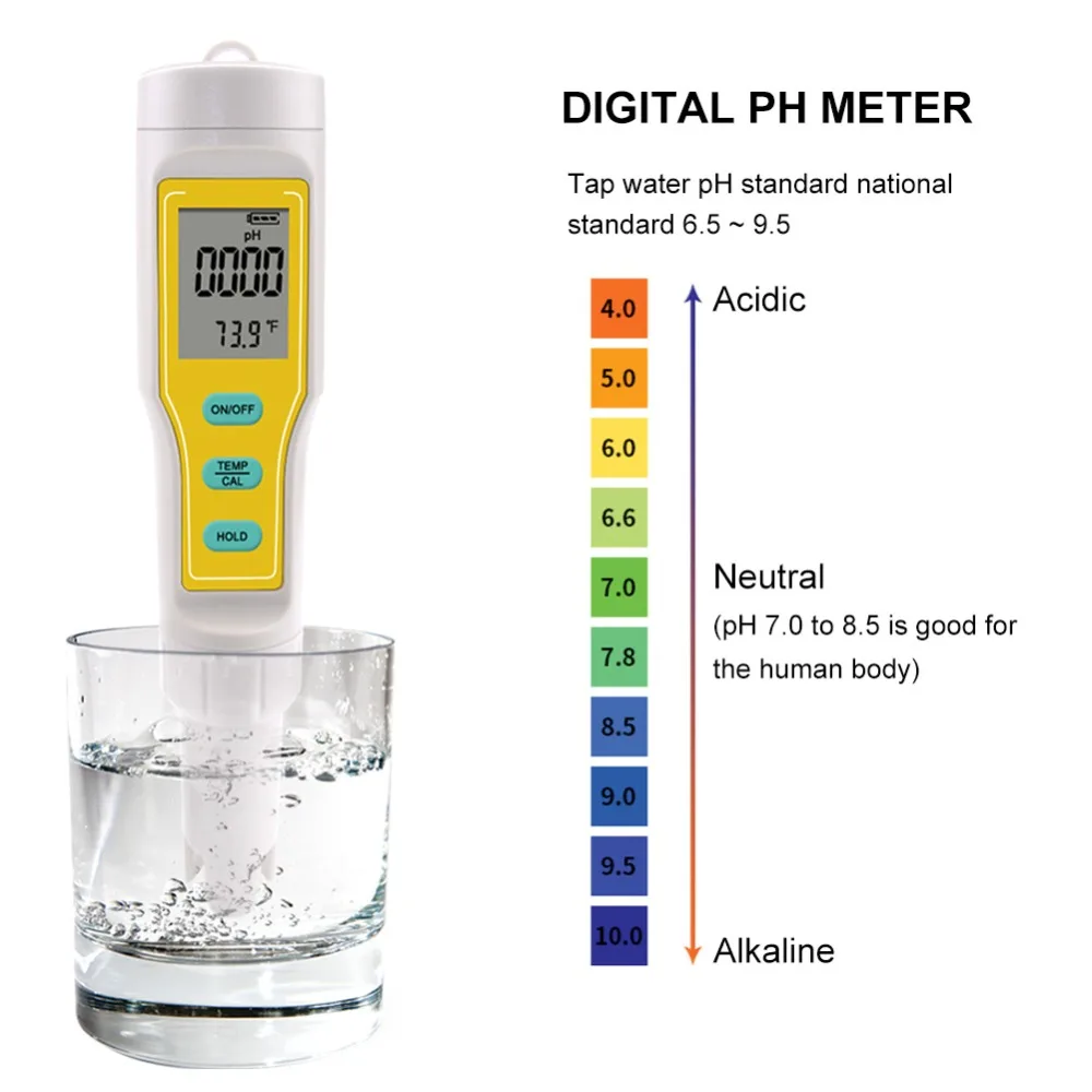 

Digital ATC PH Meters Automatic Calibration PH Soil Aquarium Safe Pool Water Wine Urine Tester with Replaceable probe ph-3