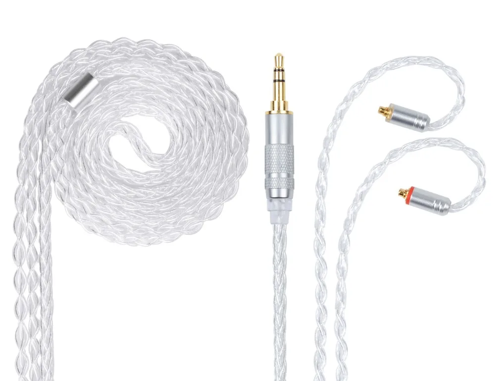 NICEHCK MMCX/2Pin Connector 4.4/3.5/2.5mm Balanced 8 Core Silver Plated Cable For ZS10 AS10 TFZ M6/P3/DT300/DT500 HK6 | Электроника