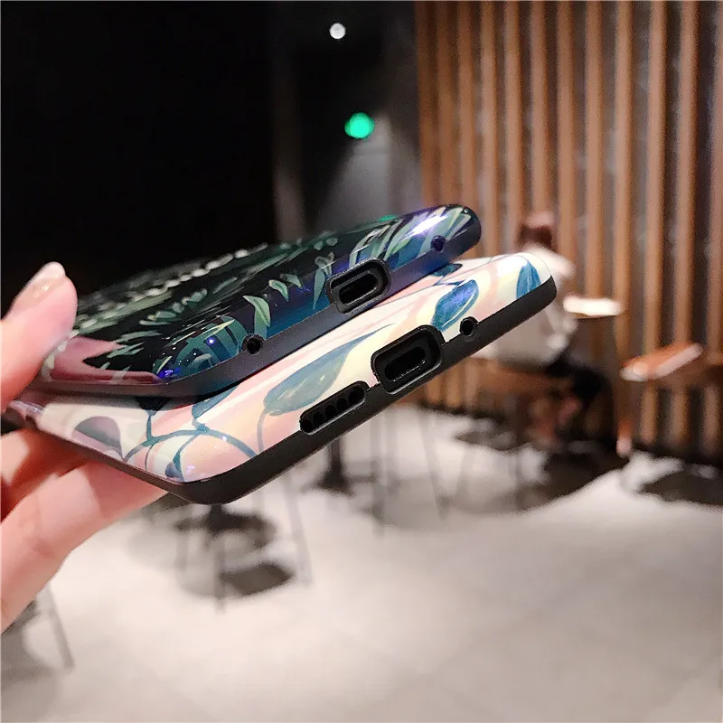 Роскошный чехол для телефона Honor20i P20 Pro с зелеными розовыми листьями Стильный