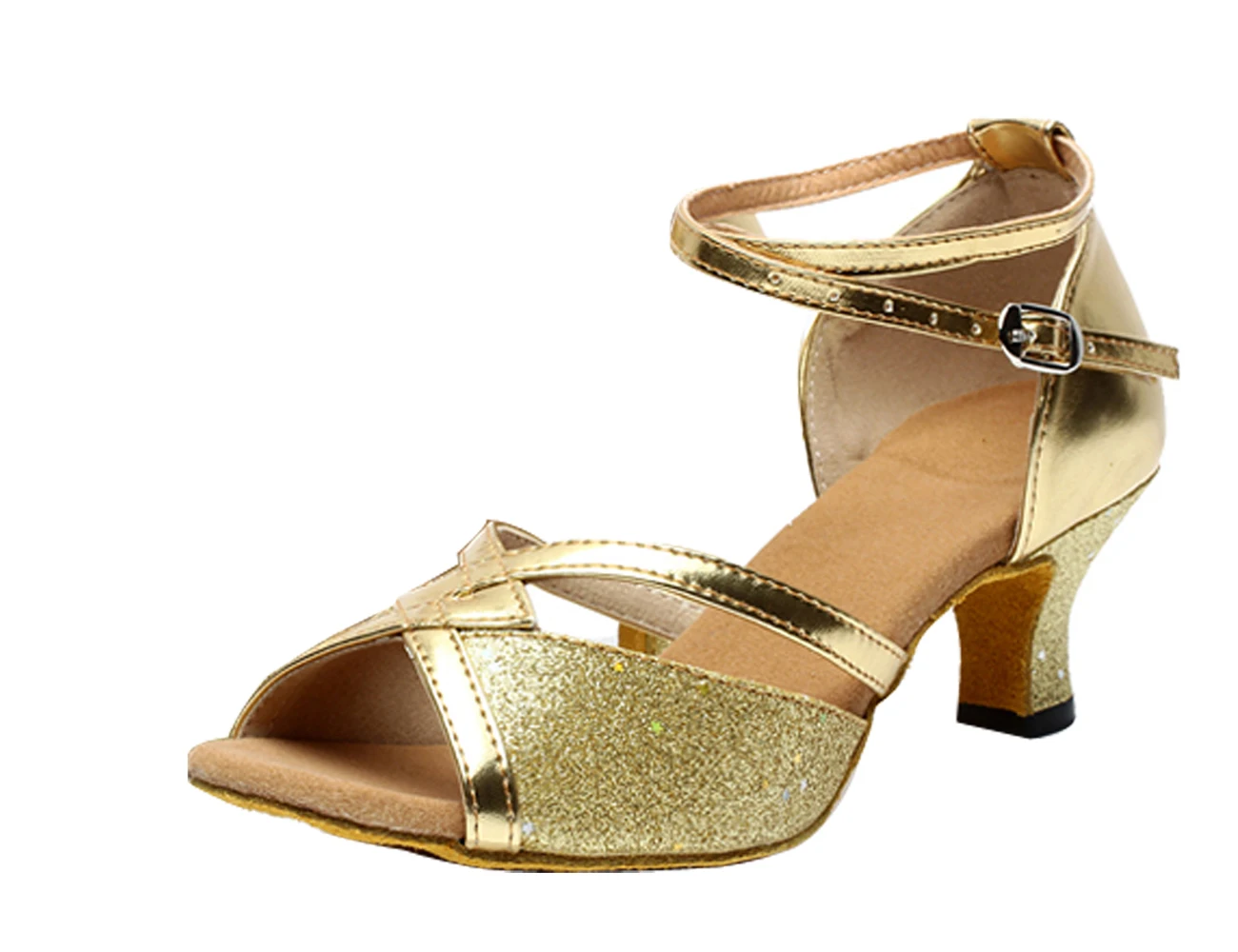 2015 Женские обуви для взрослых с пряжкой 5.5 квадратный каблук Танцевальная обувь