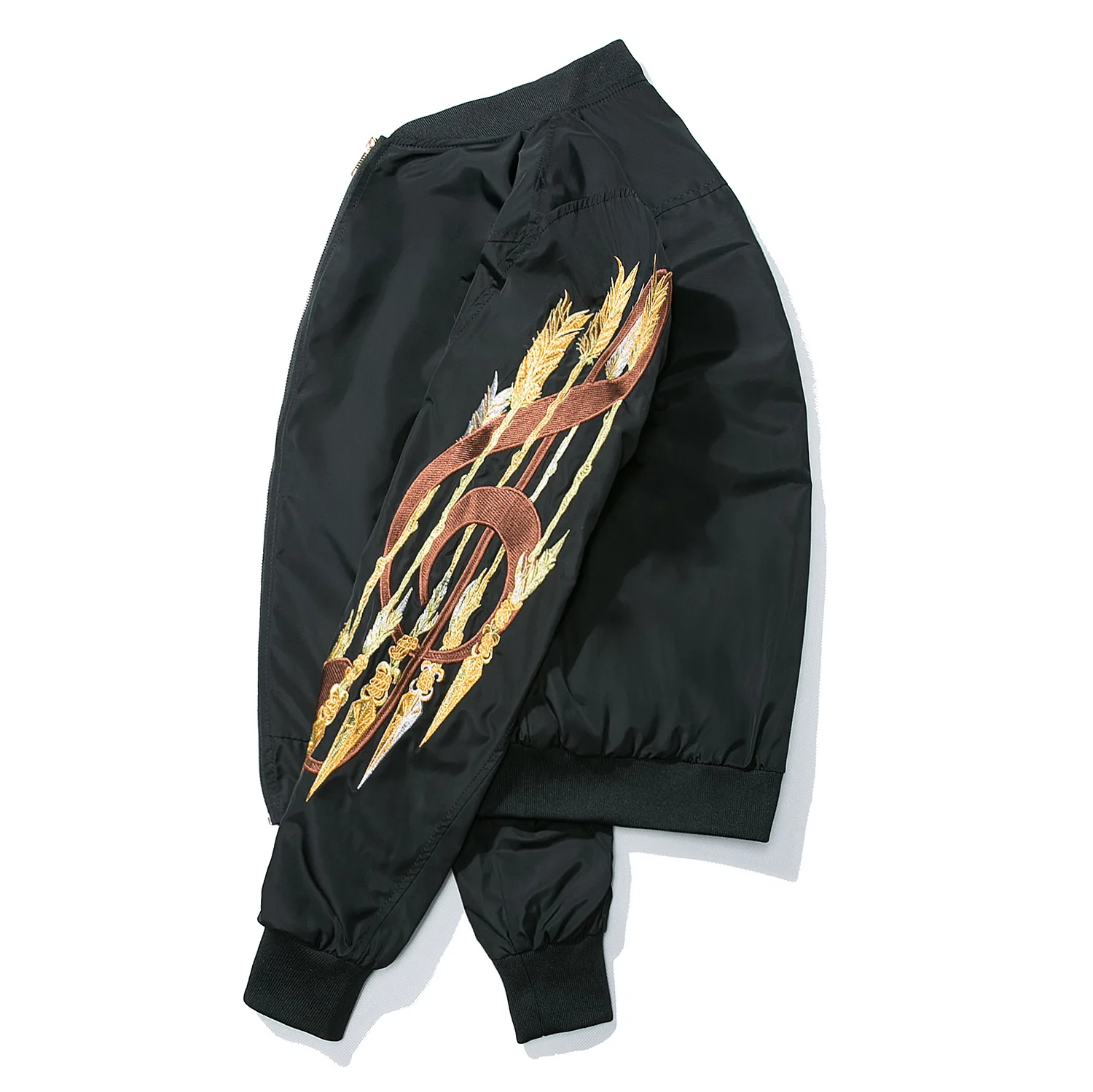 Мужская куртка бомбер с вышивкой черная брендовая одежда куртки стойки весна