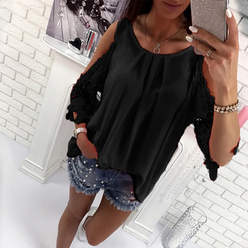 Женская блузка с открытыми плечами Bigsweety модные женские топы летние рубашки хит