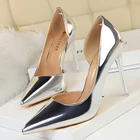 Туфли Bigtree женские на высоком каблуке, пикантные туфли-лодочки, классические, из лакированной кожи, обувь для свадьбы, размер 43