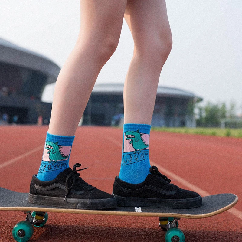 Japan Harajuku Women Cute Cartoon Animal Dog Dinosaur Cat Cotton Socks Long Winter Socks Women's Winter Socks Men's Socks Cotton