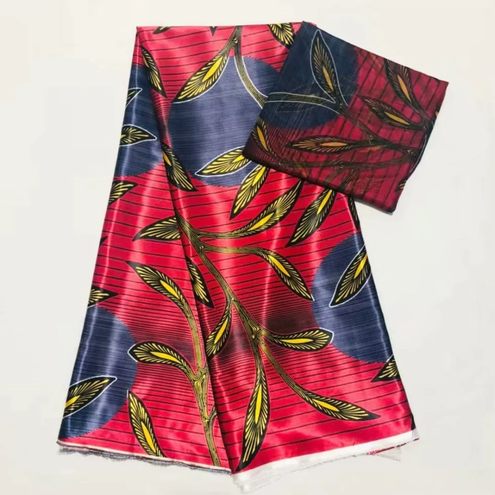 colorful african lace fabric pure silk wax fabric satin dress stretch fabric ankara wax prints pattern for swimsuit 4+2yard/lot