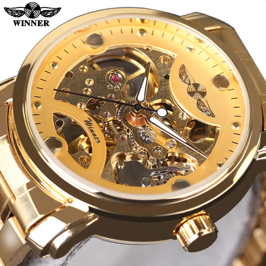 

Winner 2018 Classic Transparent Design Mens Watch Top Brand Luxury Automatic Skeleton Male Wrist Watch Clock Men Golden Watch