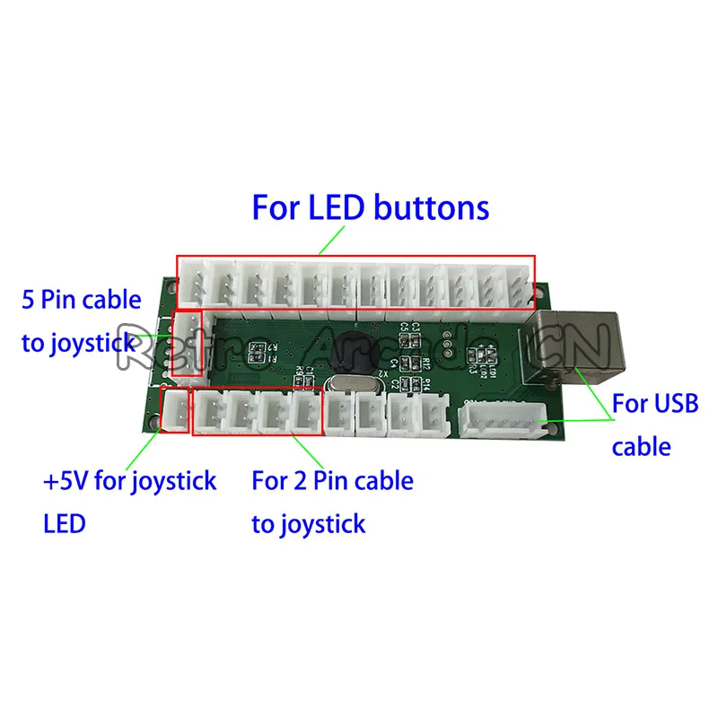 2 игрока светодиодный 4 в 1 USB энкодер плата PC Fit аркадный джойстик светодиодный кнопки для xbox 360 для Windows для Android системы и MAME