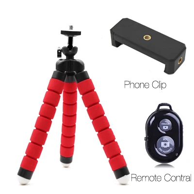Red and remote DUSZAKE P16 гибкий Gorillapod штатив для телефона Bluetooth мини штатив для iPhone Телефон Штатив с держателем дистанционного управления - Цвет: Red and remote