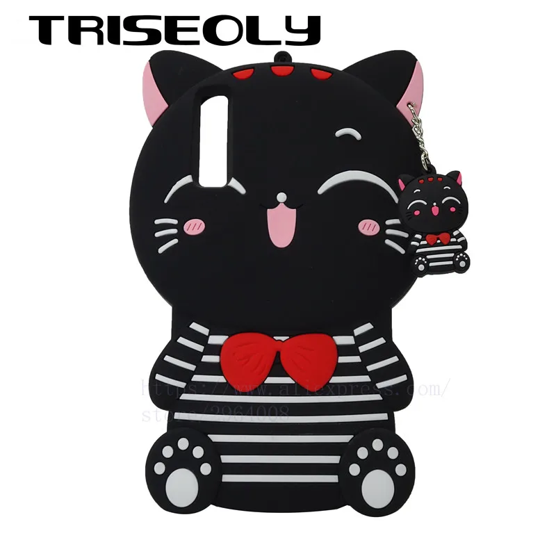 TRISEOLY силиконовый чехол для samsung Galaxy A7 2018 крышка 3D мультфильм полоса Lucky Cat защита