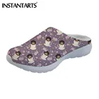 Женские босоножки INSTANTARTS, летние сетчатые сандалии с принтом симпатичных щенков, собак, лабрадоров, корги, обувь на плоской подошве, 2021