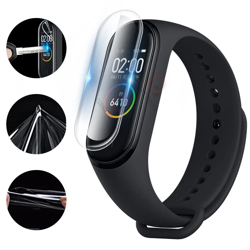 5 шт. защитная пленка для умного браслета Xiaomi Mi Band 4 не закаленное стекло|Защитные