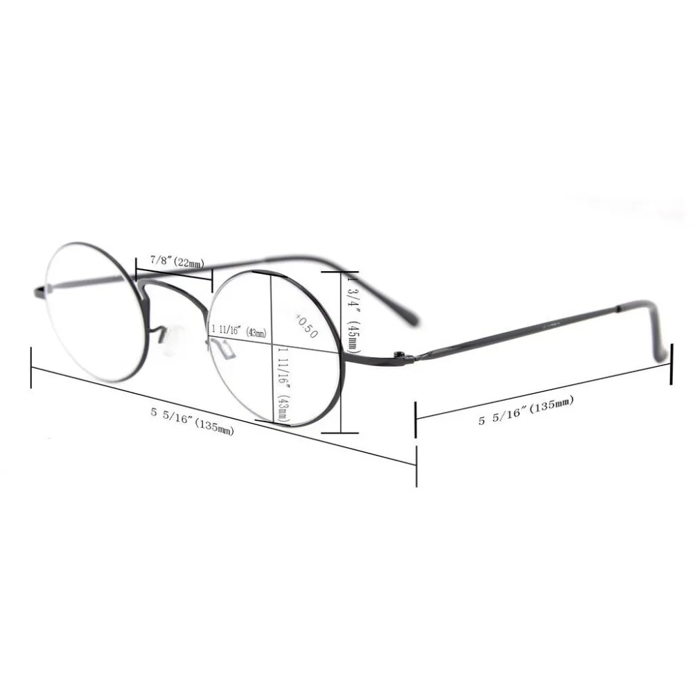 R15025 Eyekepper читателей легкий круглый металлический круг очки для чтения+ 0,0/0,5/0,75/1,0/1,25/1,5/1,75/2,0/2,25/2,5/2,75/3/3,5/4