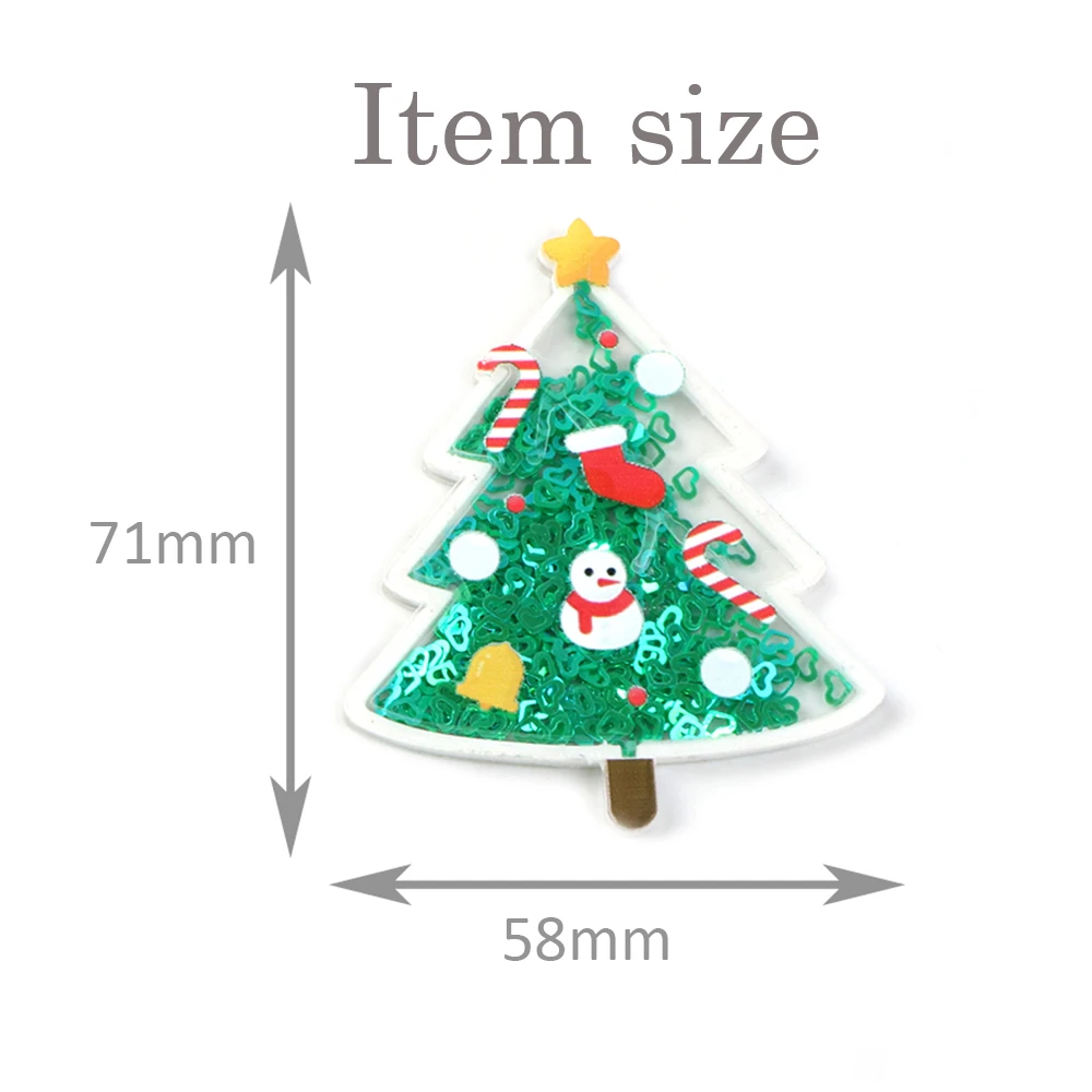58x71mm New Christmas Deer Transparent Plastic Resin with Colorful Sequins DIY Make Hair Clip Accessories Craft Handmade Decor,5Yc6894 - Цвет: 58x71mm
