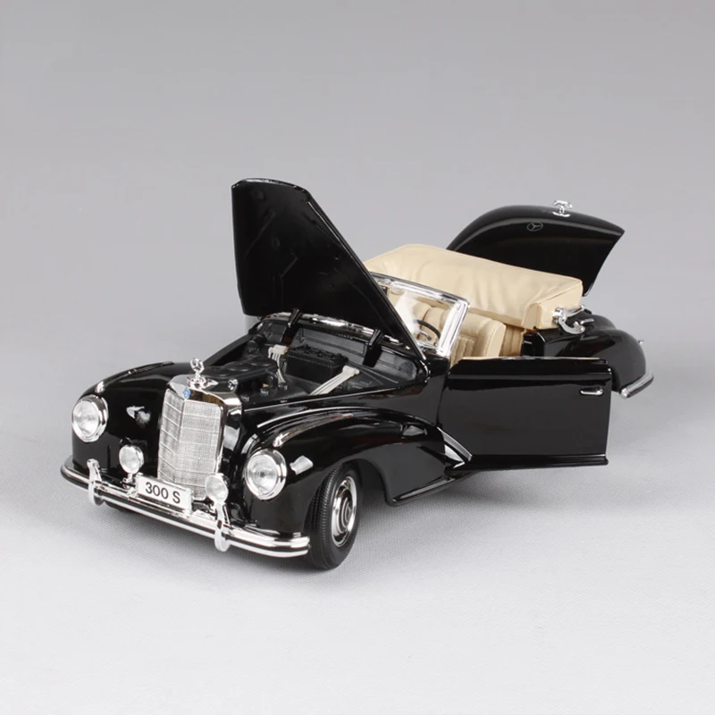 Maisto литой под давлением автомобиль 1955 300 S Roadster Coupe черные классические автомобили 1:18 сплав автомобиль металлический автомобиль коллекционные модели игрушки для подарка