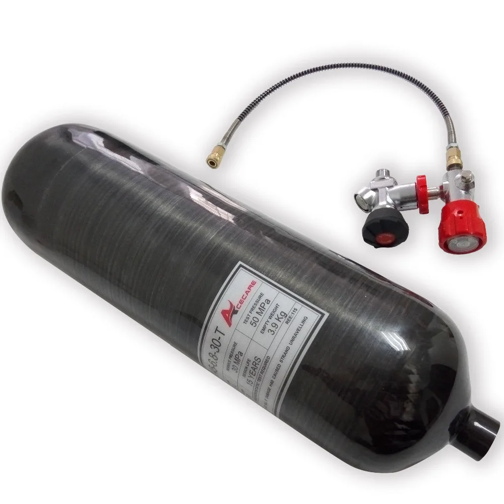 

AC168101 6.8L Black Airforce Condor Composite Cylinder Paintball Tank Scuba Bottle Carbon Fiber Air Tank 4500Psi Pcp Airgun Tank