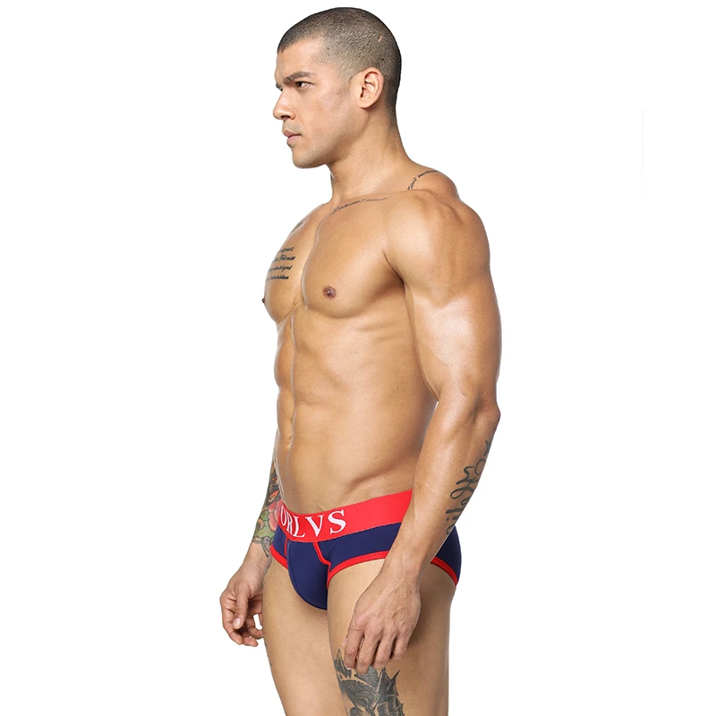 ORLVS Brand 1 Piece/lot Men Underwear Shorts Cotton Briefs Sexy Panties 5 Colors Underpants Slip Pouch OR106 |