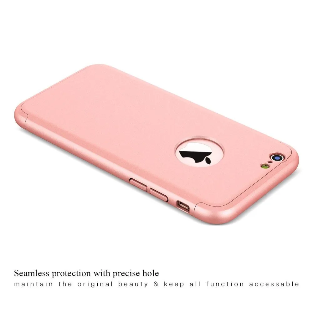 Чехол GKK для iPhone 7, 8, 6, 6s Plus, X, чехол 360, полный защитный 3 в 1, Матовый Жесткий Чехол для iPhone 5 5S SE чехол, стеклянный подарок