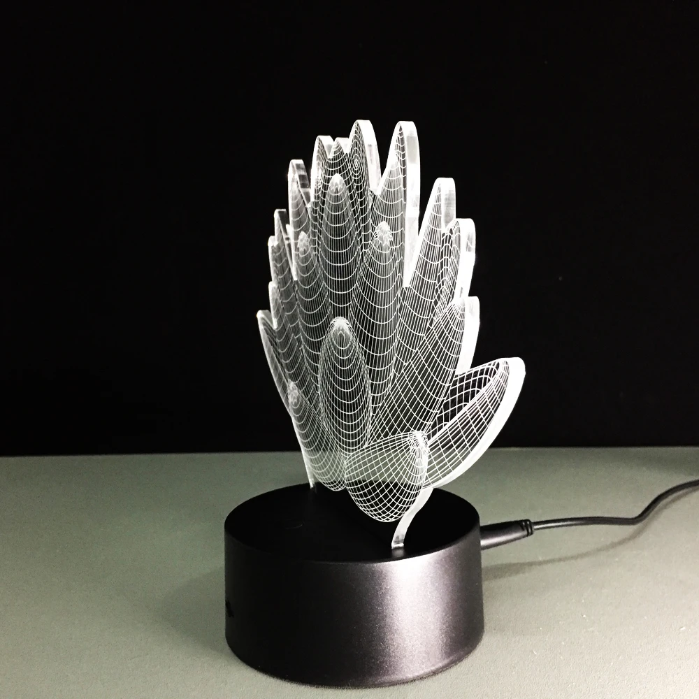 

7 Color Changing Touch Lotus 3D Colorful Night Light Strange Stereoscopic Visual Illusion Lamp LED Lamp Decor Light Mood Lamp