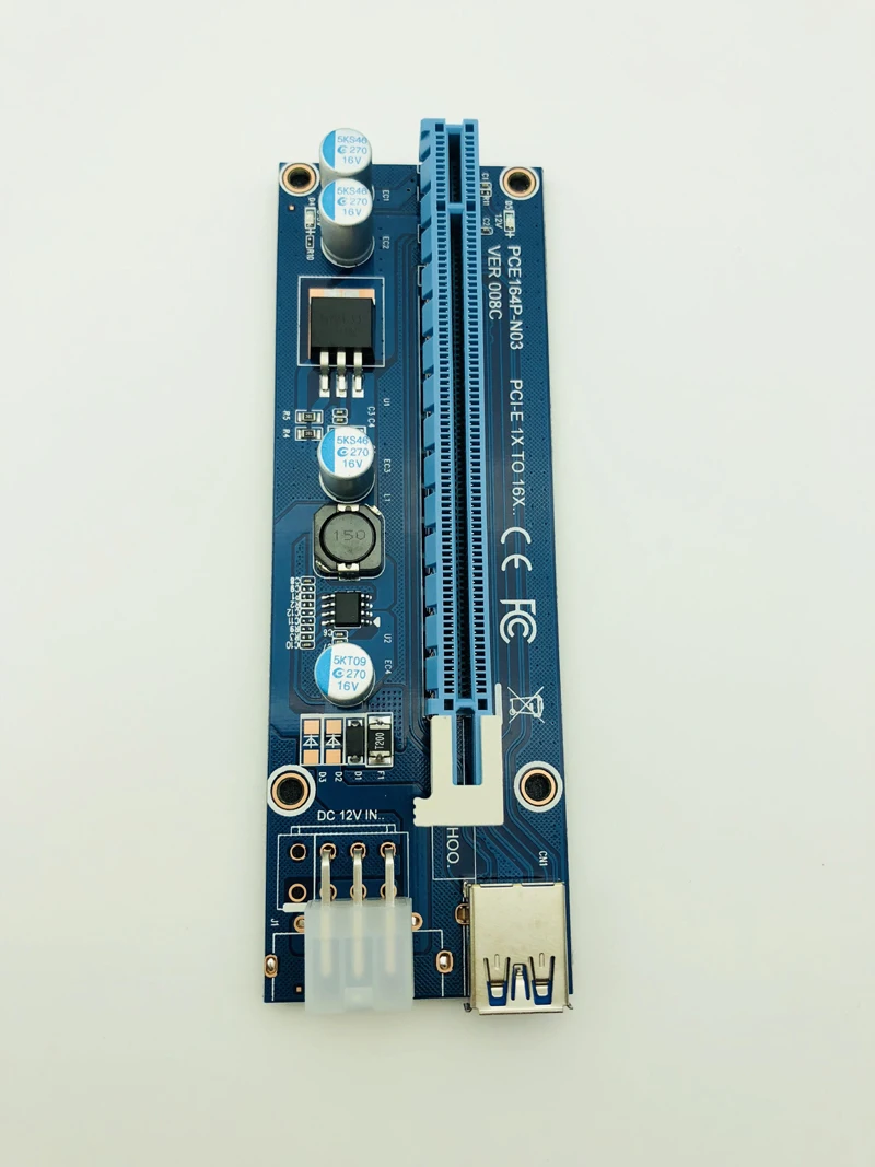 Карта расширения PCIe PCI-E PCI Express 008C для ПК Райзер с 1x на 16x USB 3 0 кабель передачи