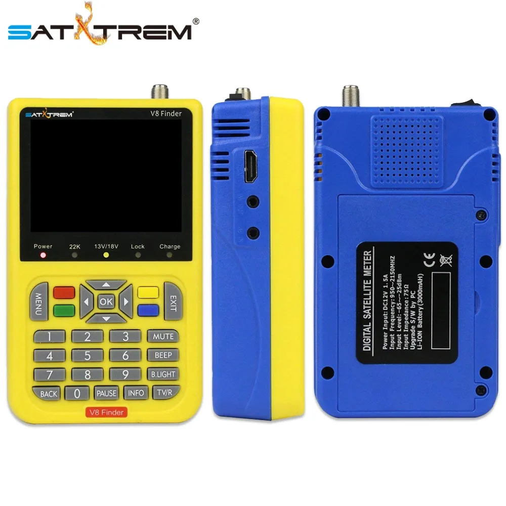 Satxtrem V8 Finder Sat Statellite Finder DVB-S2 HD цифровой спутниковый измеритель сигнала наружный сигнал ТВ антенна детектор воздушная тарелка