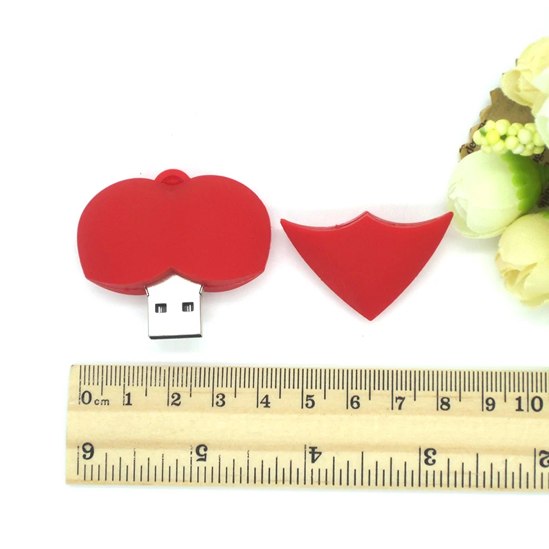 Милый USB флеш накопитель с красным сердцем 64 ГБ 4 8 16 32 u диск подарок любви День