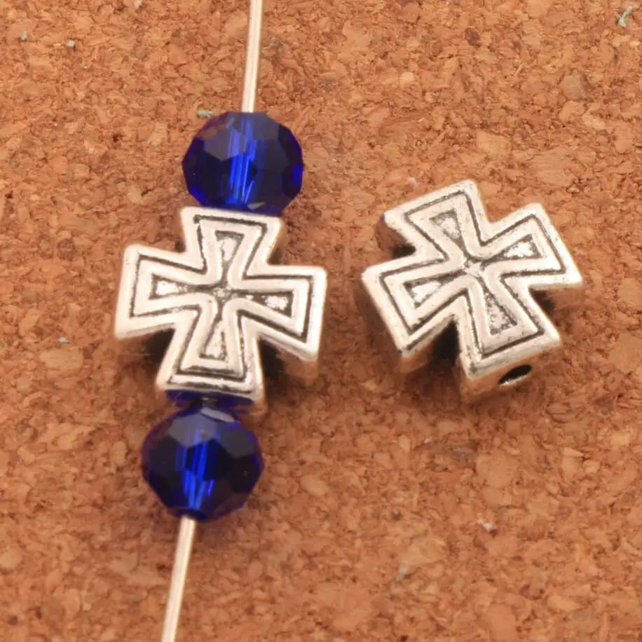 Крест бусины с небольшим отверстием Распорки 10X10mm 30 шт. цинковый сплав