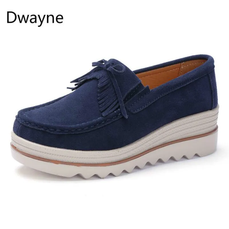 Dwayne/женские лоферы на плоской платформе; элегантные женские мокасины из натуральной кожи; Женская Осенняя повседневная обувь без застежки - Цвет: 14