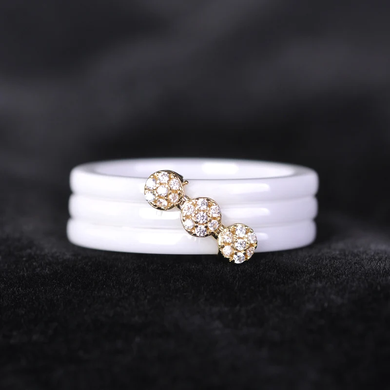 Blucome Новая Керамическая Ювелирные Наборы Белый Серьги и Кольцо Bijoux Золотой