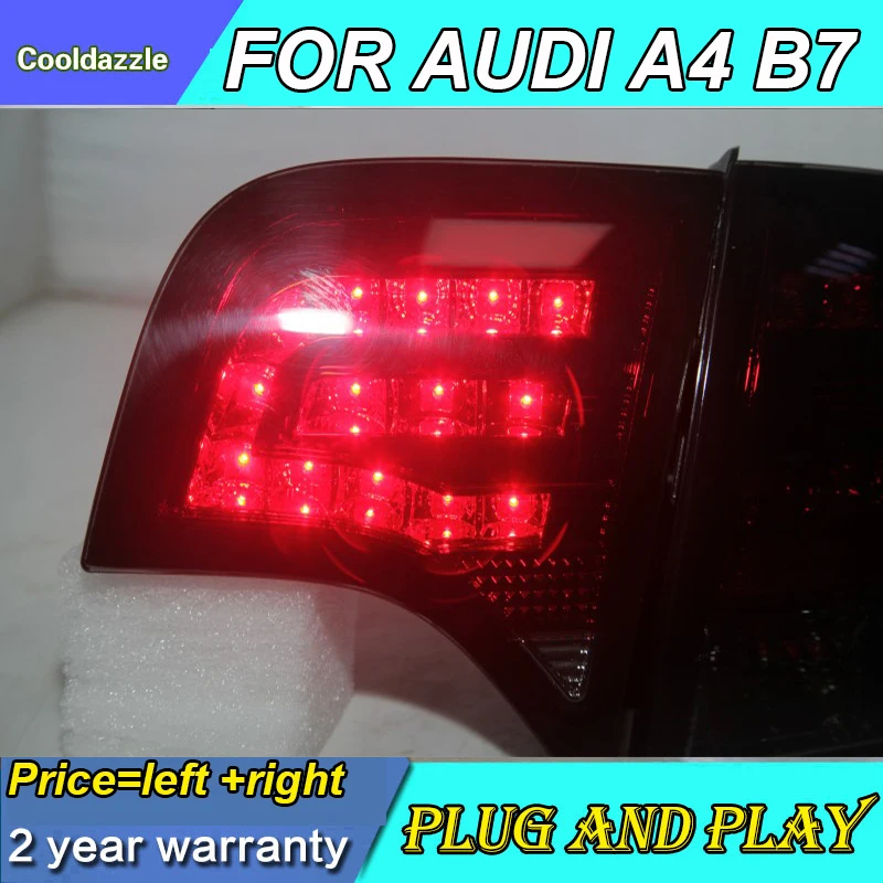 Задние фонари для AUDI A4 B7 задние 2005 2006 2007 2008 год задний фонарь дымчатый черный|Фара