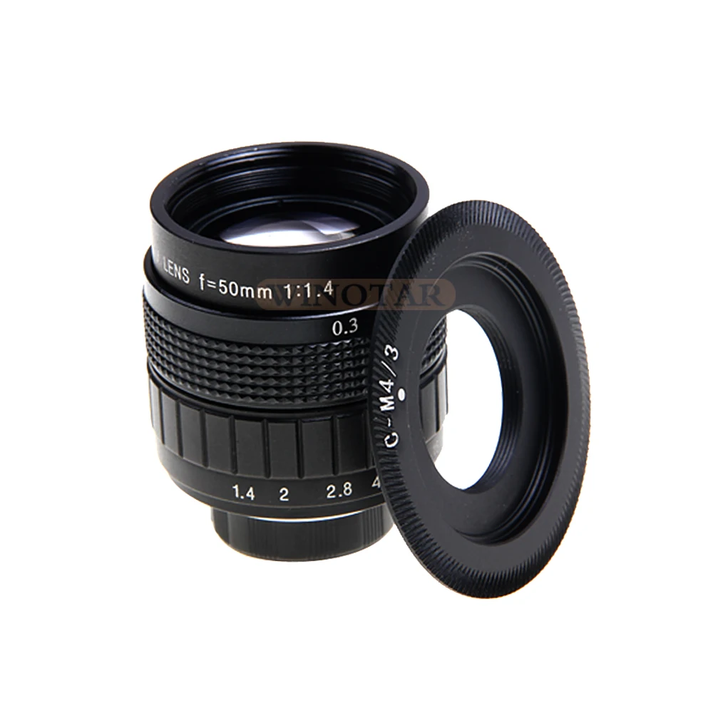 Fujian 50 мм F1.4 CC TV lens + C Mount для Micro 4/3 m4/3 Olympus EPL5 EPL7 OM D EP2 EP3 EP6 EPL6 EPL3 E M5 M10 II Black|c mount|tv lens50mm