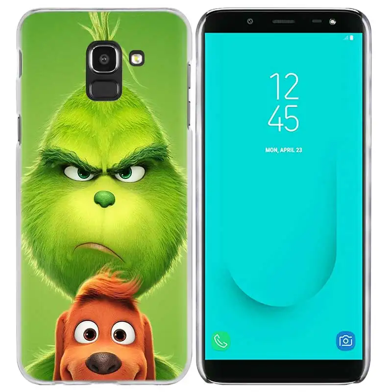 Чехол Жесткий ПК для Samsung Galaxy J2 J3 J4 J5 J6 J7 J8 премьер-плюс зеленый Гринч Рождество Coque