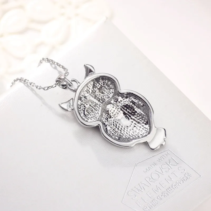 Neoglory австрийская эмаль краска милая синяя сова женская подвеска ожерелья для