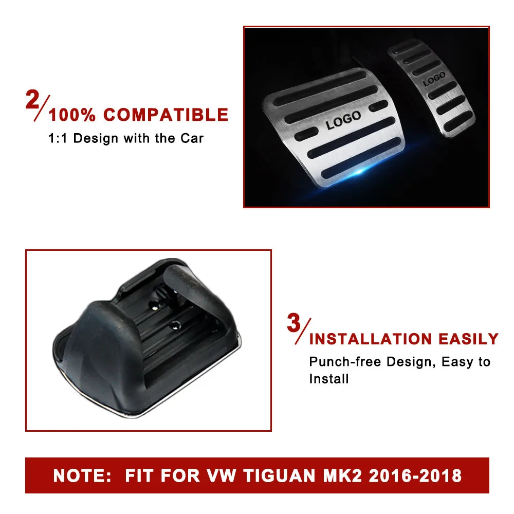 Для Volkswagen VW Tiguan 2016 2017 2018 Алюминиевый автомобильный топливный тормоз ножной упор