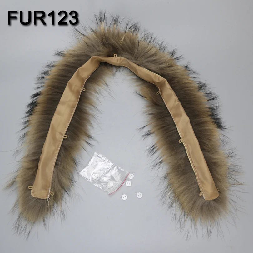 MPPM натуральный мех енота шарф для женщин воротник с кнопкой 70 см длина женский
