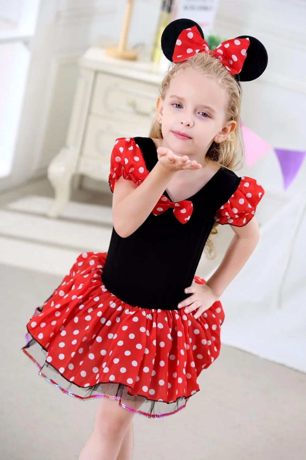 2019 Summer Kids dress Cartoon Minnie princess party costume infant clothing Polka dot baby clothes birthday girls tutu dresse | Детская
