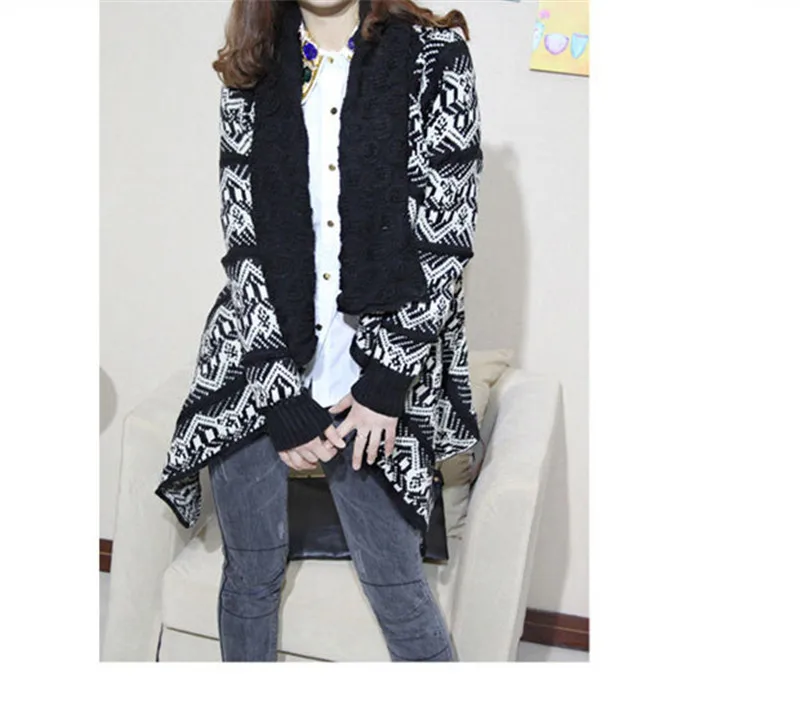 Осень-зима 2016 кардиганы с асимметричным подолом Модный женский свитер отложным