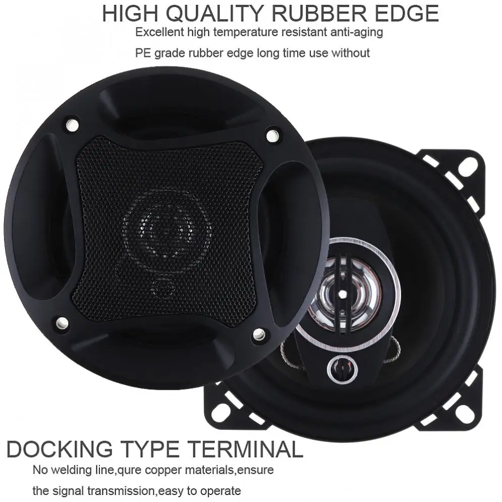 2pcs 4 Inch 3 Way 100W Car Coaxial Horn Auto Audio Music Stereo Full Range Frequency Hifi Speakers Non-destructive Installation |