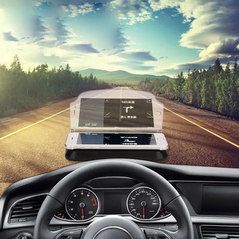 Универсальный автомобильный проектор на лобовое стекло, HUD Дисплей, держатель для мобильного телефона, многофункциональный 6,5 дюймов для телефона, gps, спидометр