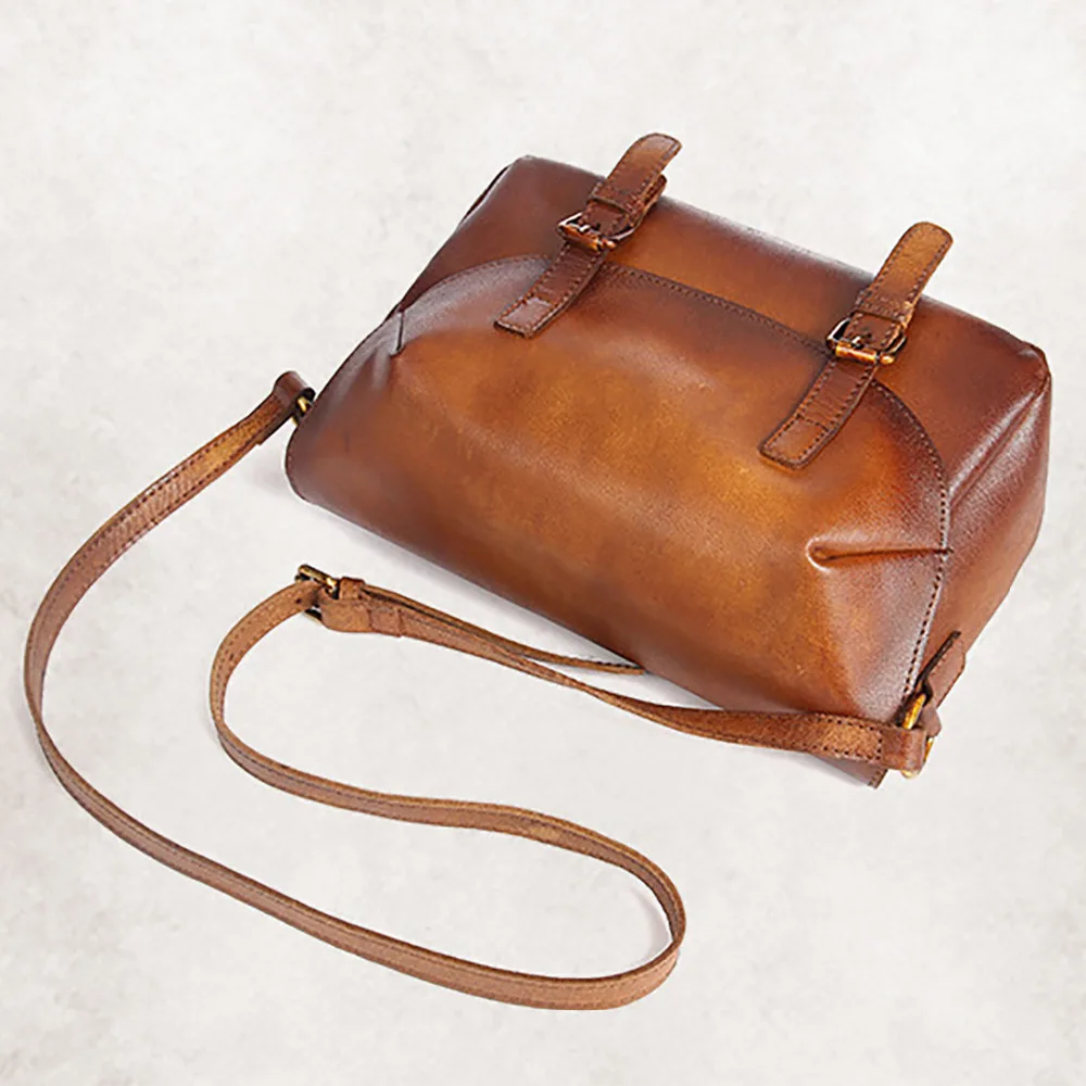 Сумка на одно плечо женская из натуральной кожи винтажный дизайнерский ранец