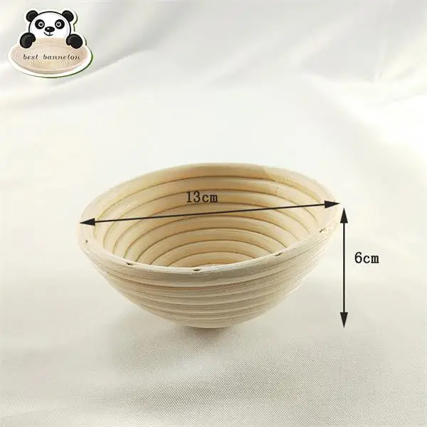 13x6cm Лучшие баннетон круглый баннетон изоляции корзины набор Brotform ручной работы небеленый натуральный тростниковый хлеб выпечки комплект с тканевым вкладышем - Цвет: 13x6cm