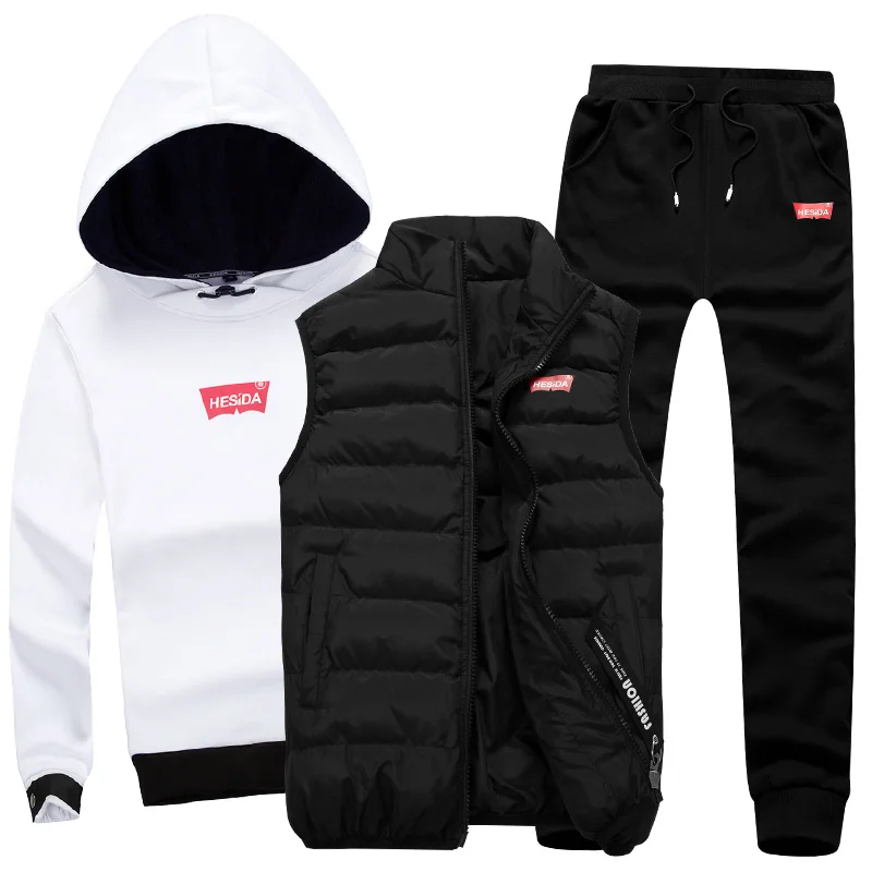 Толстовка с капюшоном для мужчин 3 предмета теплый флисовый бренд толстовки